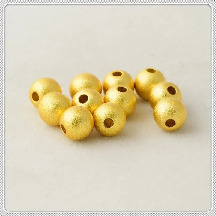 BoYuTe (100 шт./Лот) 3-4-5-6-8-10 мм Металлические латунные позолоченные бусины из бисера