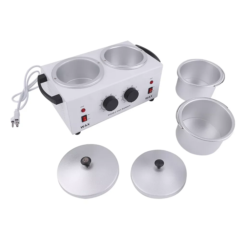 

Double Pot Wax Heater Hair Removal Tool Wax Hands Feet Paraffin Wax Depilatory Salon Tool