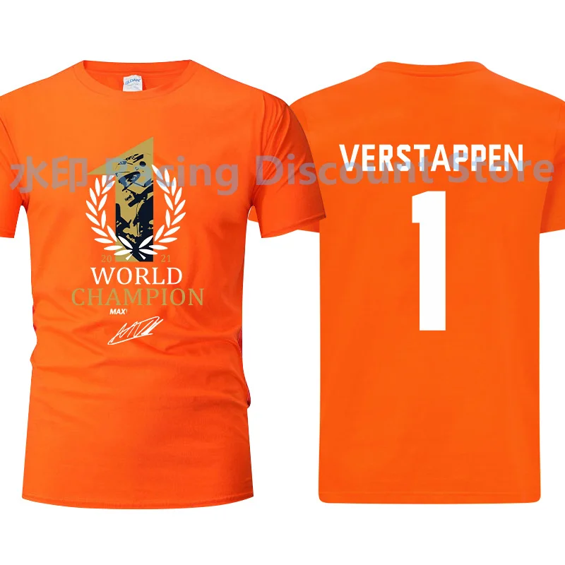 

2022 Formula One Racer verstappen New 1 number F1 Max dutch Racing Fans Short-Sleeved Team Logo Oversized T-Shirts For Men/Women