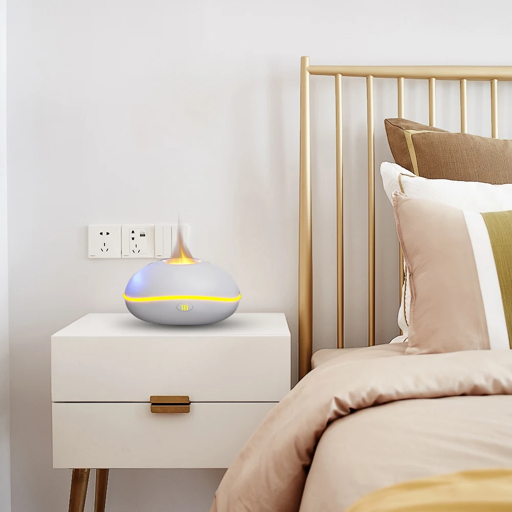 

200ml Aroma Diffuser Air Humidifier Low Noise Flame Essential Oil Diffuser Decompression Relieve Fatigue for Home Office Spa