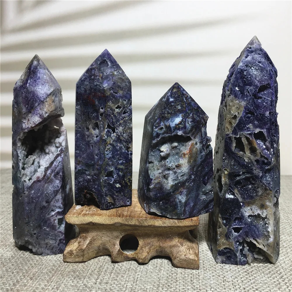 

Натуральная фиолетовая башня Sphalerite, жеодовая Друза, кварцевая лампа, лечебная палочка, украшение для дома