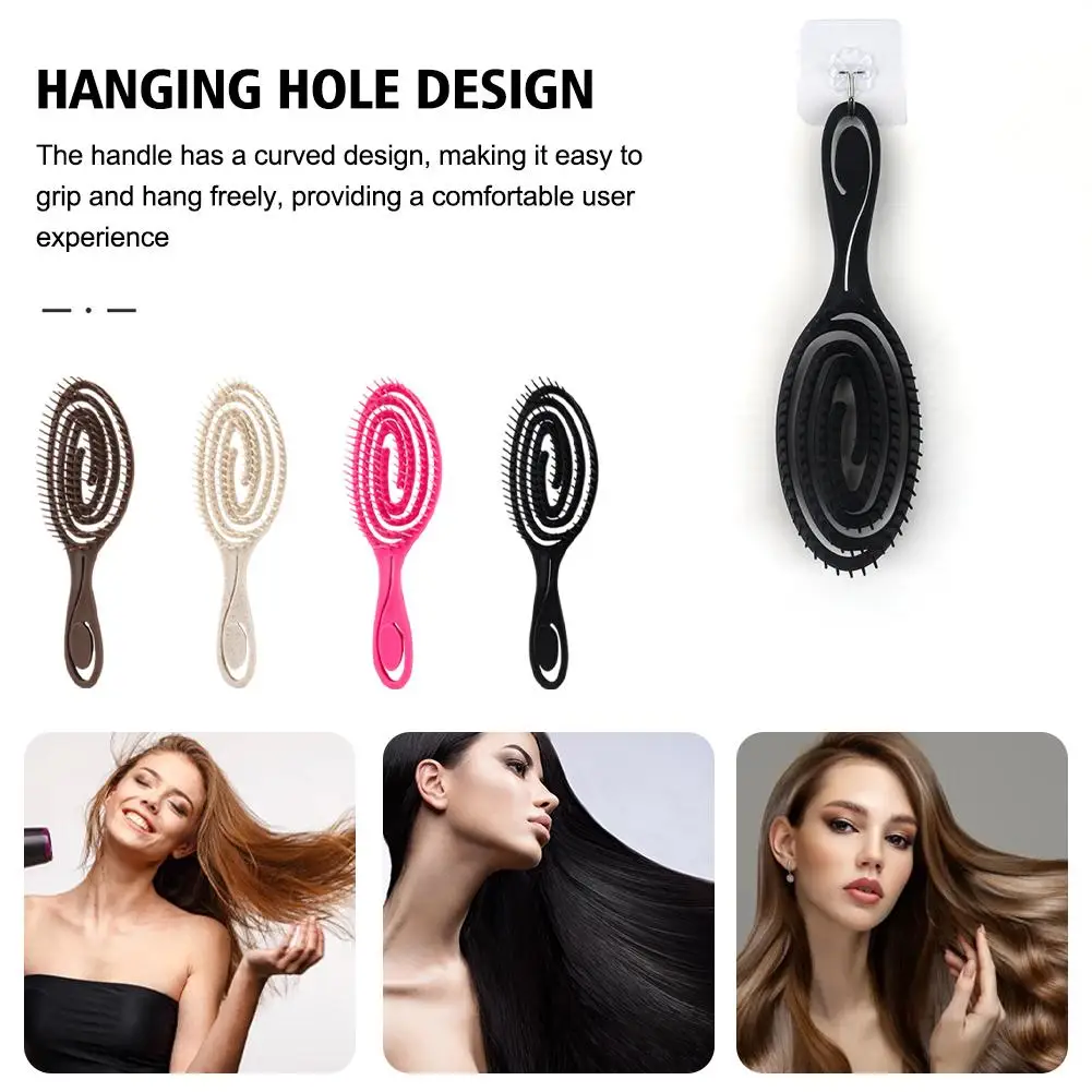 Женская парикмахерская расческа для завивки укладки большой изгиб гладкая