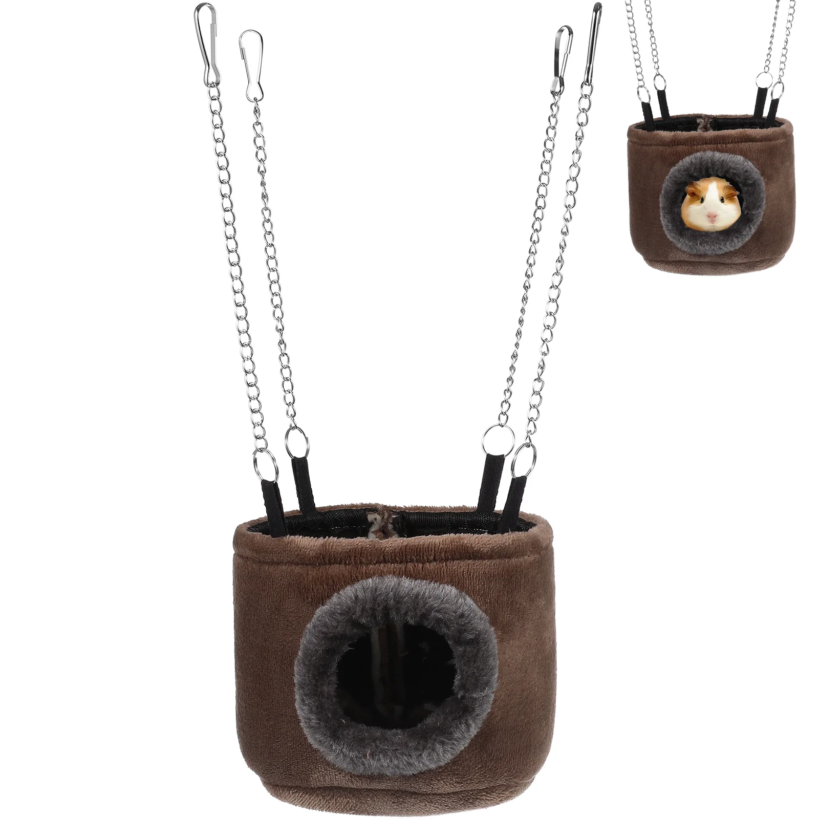

WINOMO Small Animals Hammock Hanging Snuggle Cave Hut for Squirrel Chinchilla Guinea Rat with 4pcs Chains