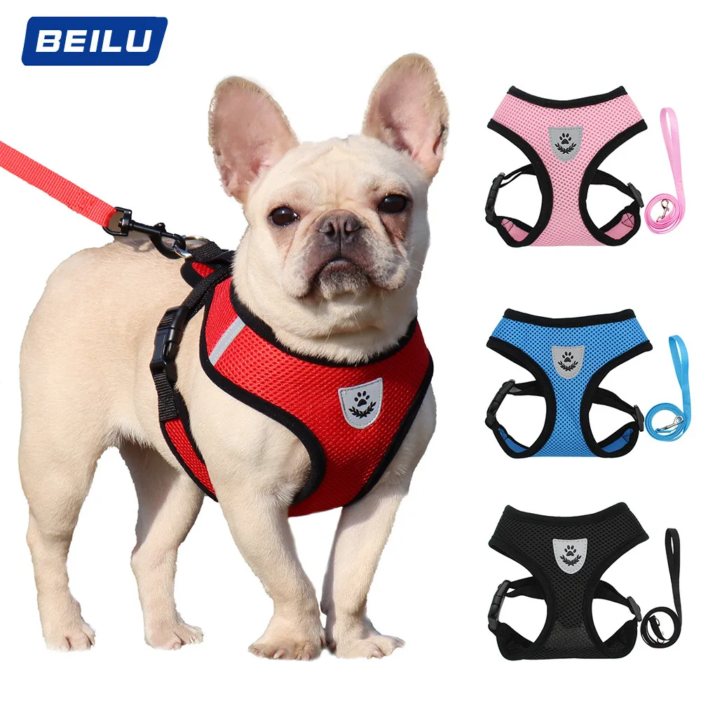 

Pet Harness Set,Breathable Cat and Dog Chest Harness and Leash Are Detachable,New Outdoor Adjustable,Easy To Firm and Reflective
