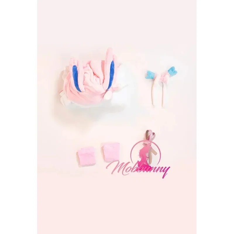 WAT Mobbunny PM Derivative Сексуальное пушистое боди с капюшоном Deep V Kawaii Цельный комбинезон