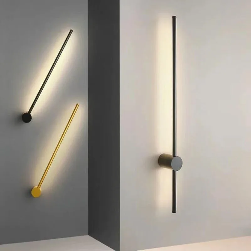 

Modern LED Wall Lamp Long Ceiling Lights Simple 350°Rotation Nordic Living Room Bedroom Bedside Sofa Background Wall Light