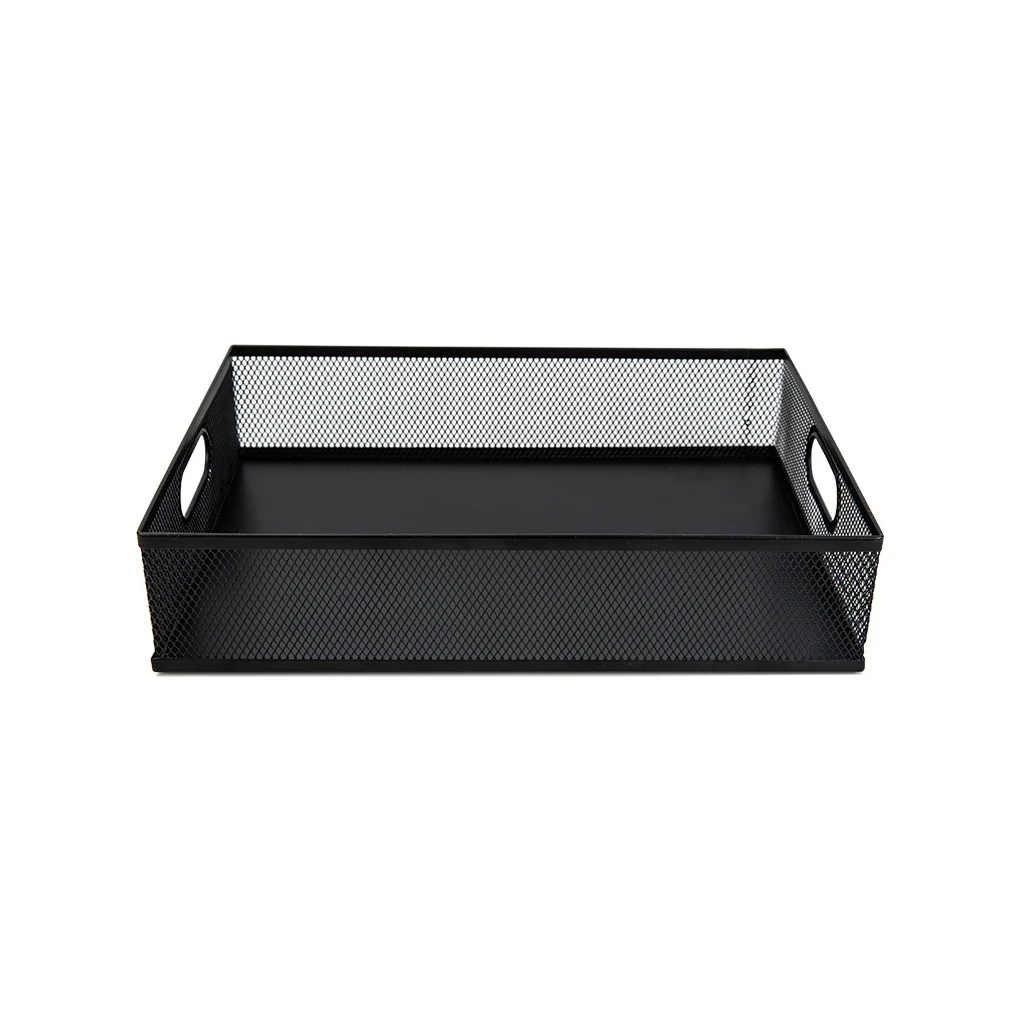 

Sleek Metal Basket For Organizing Documents Breathable Hollowed Out Process With Large Capacity