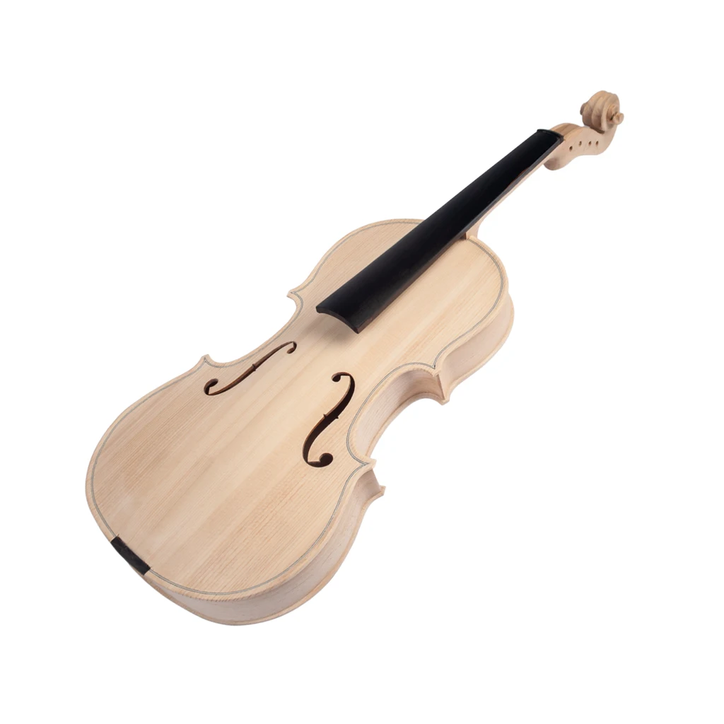 Handmade Unfinished Violin Maple Body W/ Ebony Fingerboard DIY Violin Spruce TOP Maple Back Side For 1/4 Size Acoustic Violin enlarge