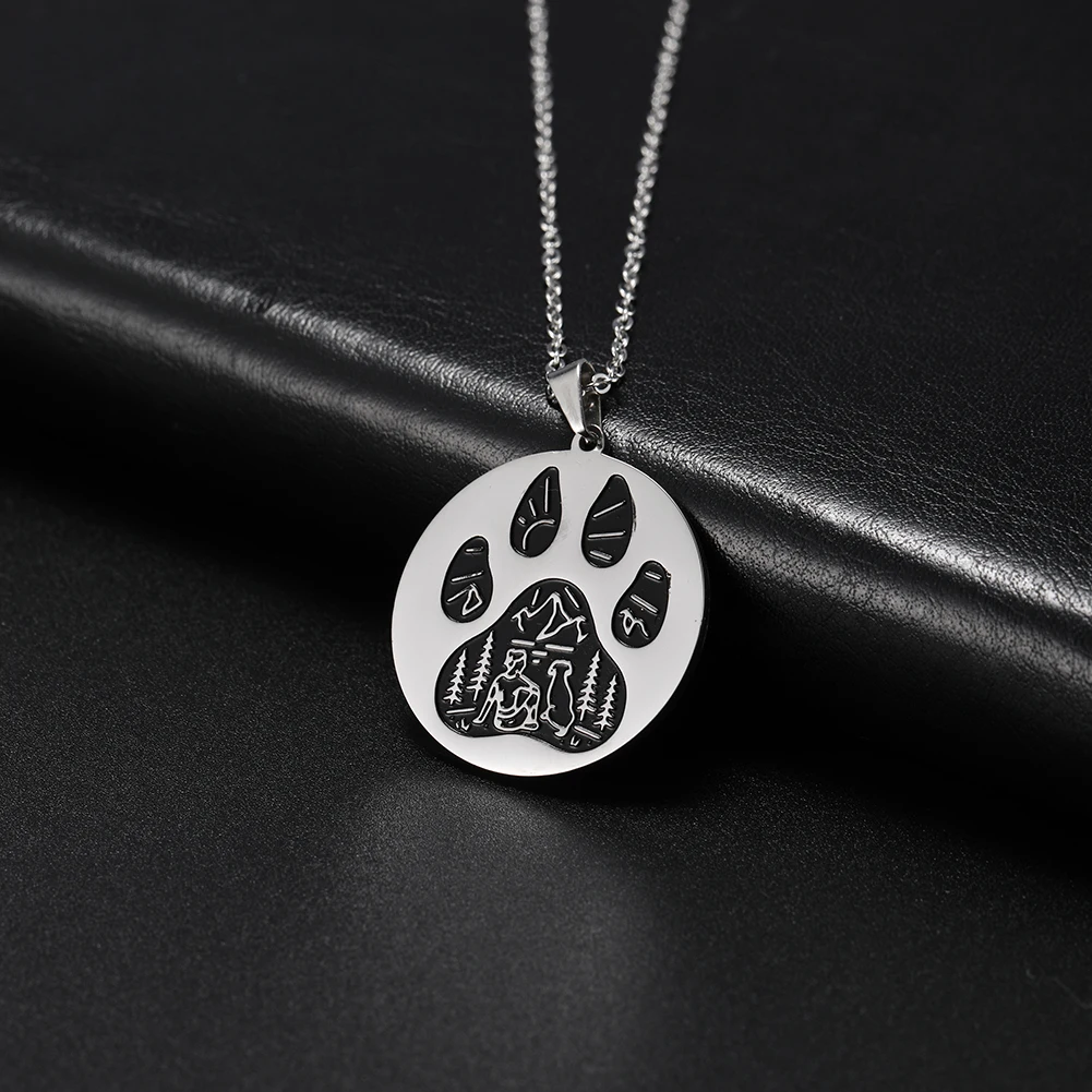 Teamer Paw ожерелье из нержавеющей стали для женщин кулон собаки милый щенок животное