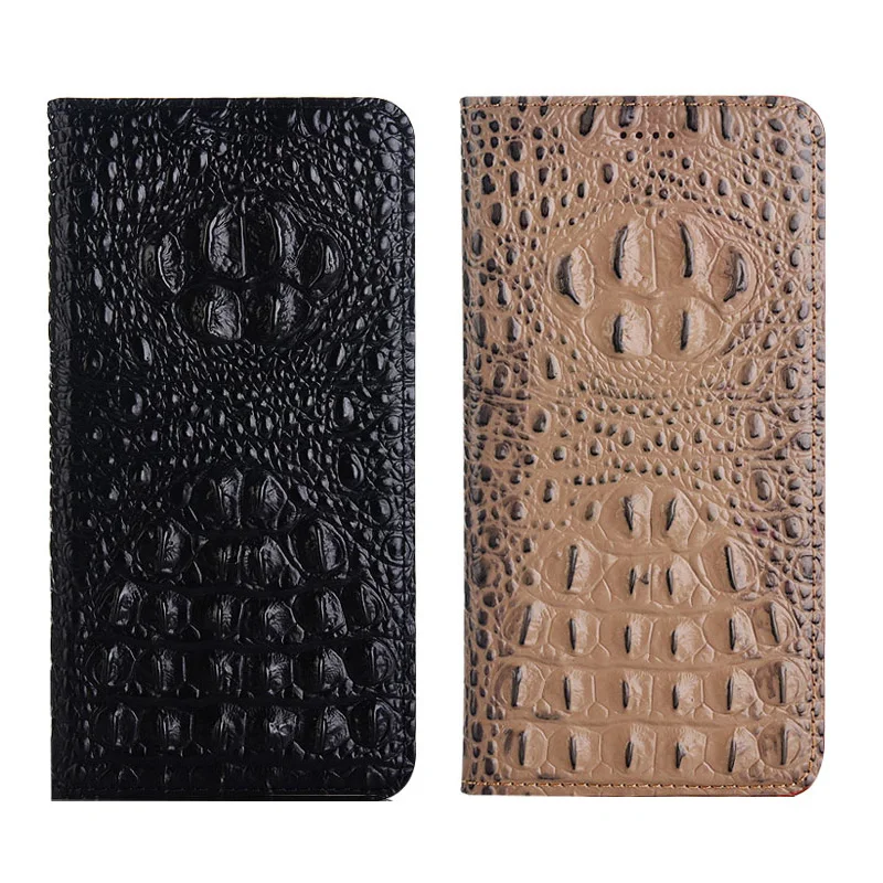 

Crocodile Genuine Leather Cases for XiaoMi Mi 10 10i 10s 10T Pro Case 10T Lite Phone Case Wallet Cowhide Flip Cover Kickstand