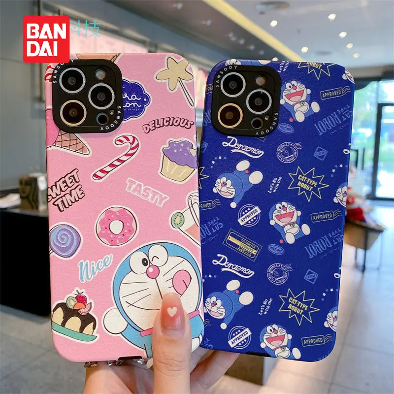 

Bandai Doraemon Phone Case for IPhone 13 13Pro 12 12Pro 11 Pro X XS Max XR 7 8 Plus Anti-fall Kawaii Cartoon Back Covers Shell