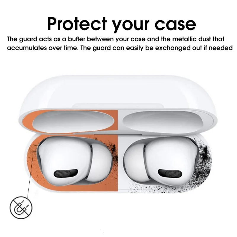 Фото Пылезащитная наклейка для Apple AirPods Pro, ультратонкая металлическая пылезащитная защитная пленка для наушников AirPods Pro 2, наклейка для очистки №2