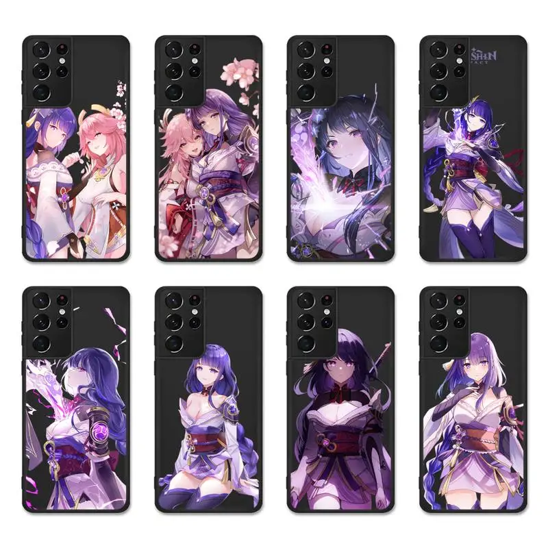 

Genshin Impact Raiden Shogun Phone Case For Samsung S20 Fe Lite S30 S21 Ultra S10 E S9 S8 Plus S7 Edge Silicone Cover Funda