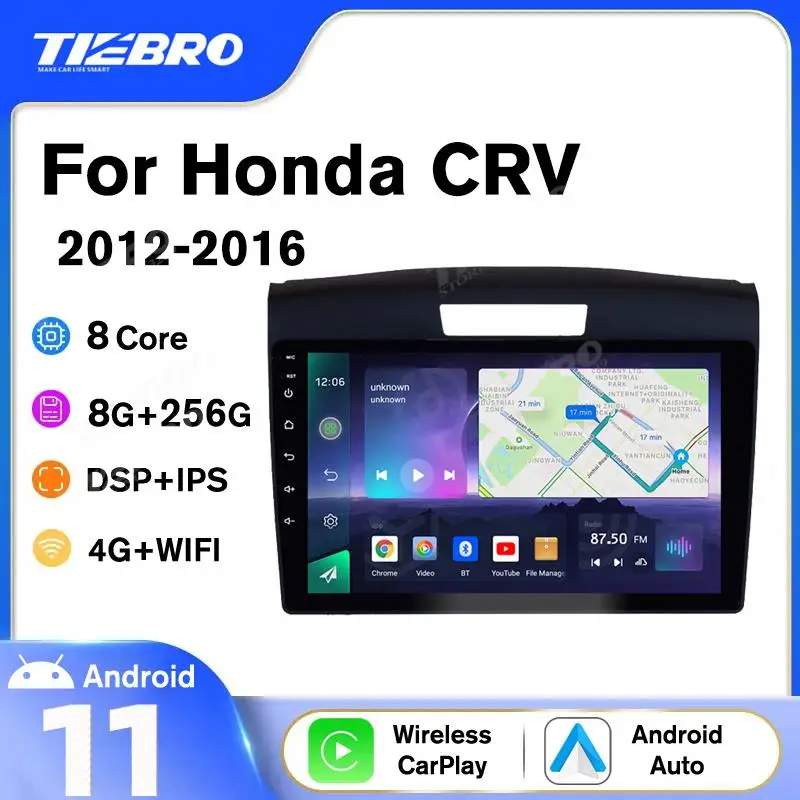 

TIEBRO A07 Android 10 8+256G Car Radio For Honda CRV CR-V 2012-2016 Multimedia Player GPS Navigation Stereo Headunit Carplay BT