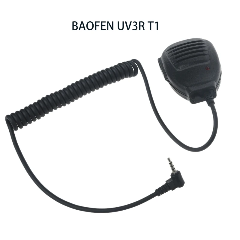 black 3 5mm hand microphone with indicator compatible for baofeng bf t1 bf t8 uv 3r microphone free global shipping