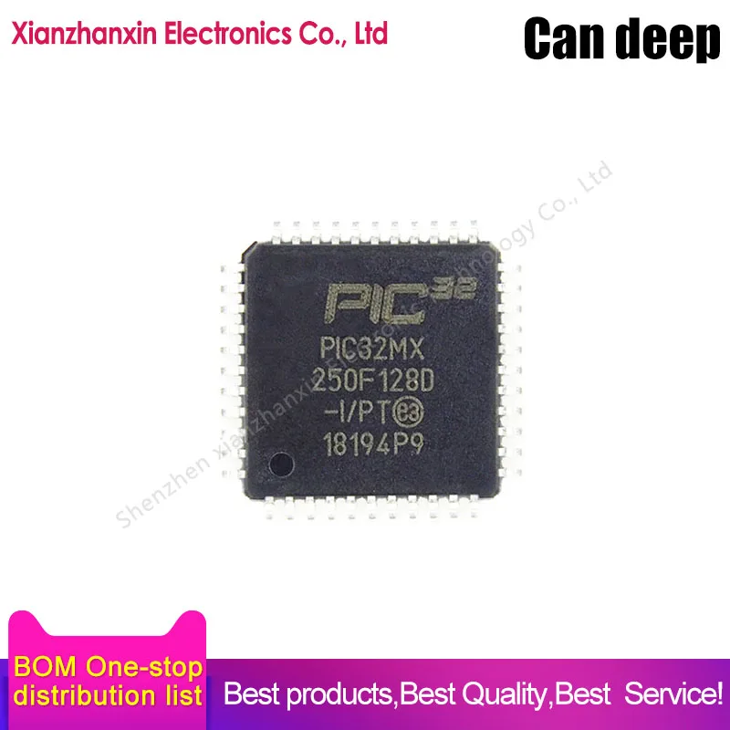 1pcs/lot PIC32MX250F128D-I/PT PIC32MX250F128D TQFP-44 32-bit microcontroller chip new and original