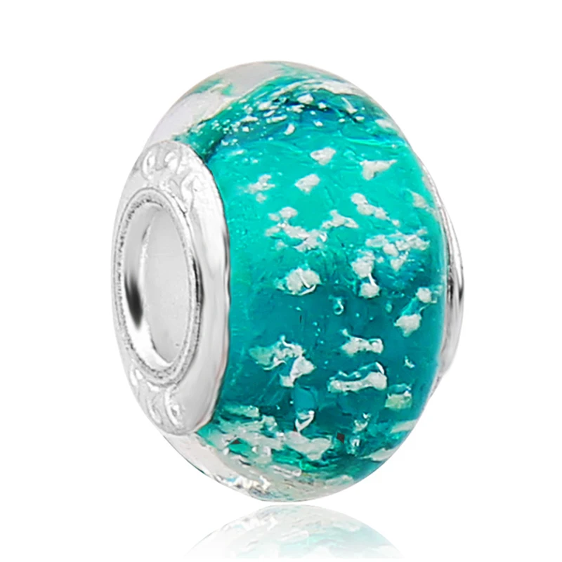 Модный Круглый рукоделие большое отверстие стеклянные бусины Spacer со светящейся