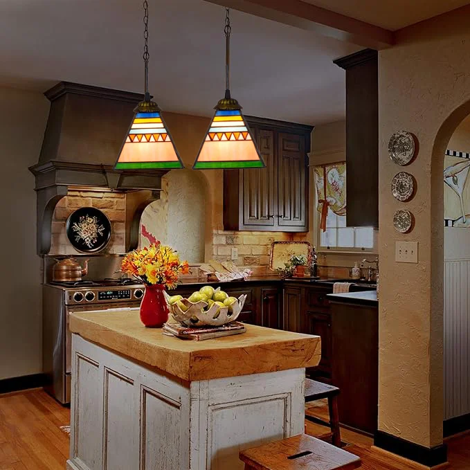 Креативный дизайн в винтажном стиле Tiffany треугольная фотолюстра с витражным