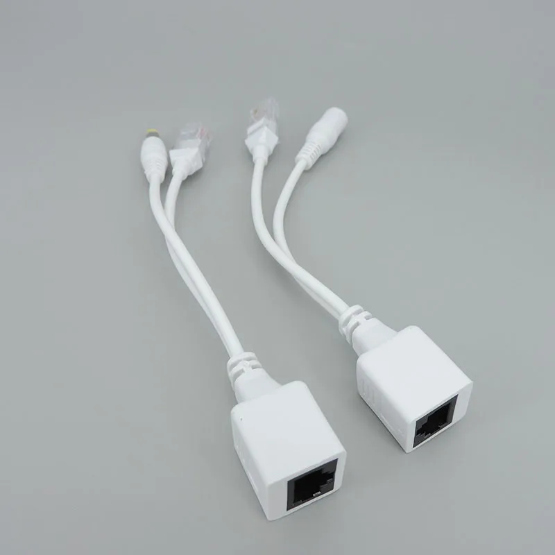 Белый черный POE пассивное питание RJ45 адаптер постоянного тока кабель