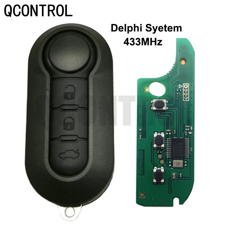 

QCONTROL Car Remote Key Suit for FIAT 500 Doblo Fiorino Grande Punto Evo Qubo PCF7946 Chip 433 MHz