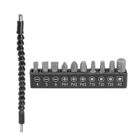 uxcell 11 pcs 14 drive flexible drill bit extension set flexible extension shaft with screwdriver drill bits