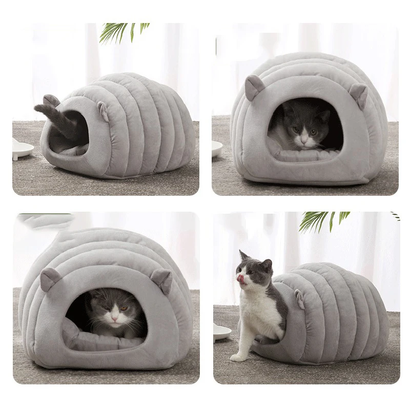 

Палатка для домашних животных, теплая мягкая подушка, Всесезонная спальная кровать для дома, домик для маленьких и средних собак, кошек, кот...