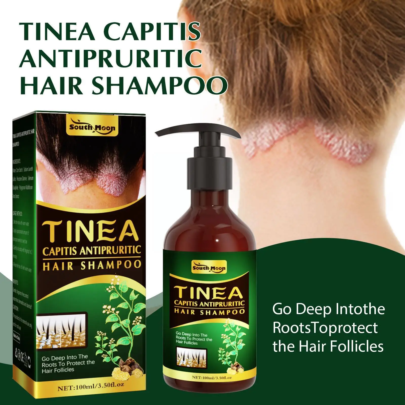 

100ml Therapeutic Shampoo Anti-Dandruff Treatment Itching Care Flaking Scalp Hair Psoriasis Dermatitis Seborrheic S9K2