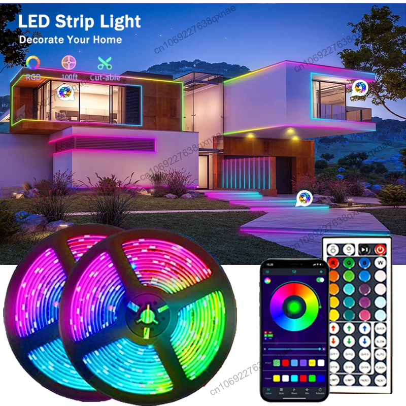 

SMD5050 LED Strip Lights Bluetooth RGB Led Tape 10m 15m 20m 30m LED Lights for Room Decration USB DC5v Neon Lights TV Backlight