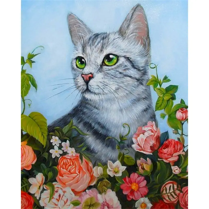 

GATYZTORY Animal DIY Painting By Number Kits For Adults Cat Coloring By Numbers 60x75cm Frame Acrylic Canvas Home Decors
