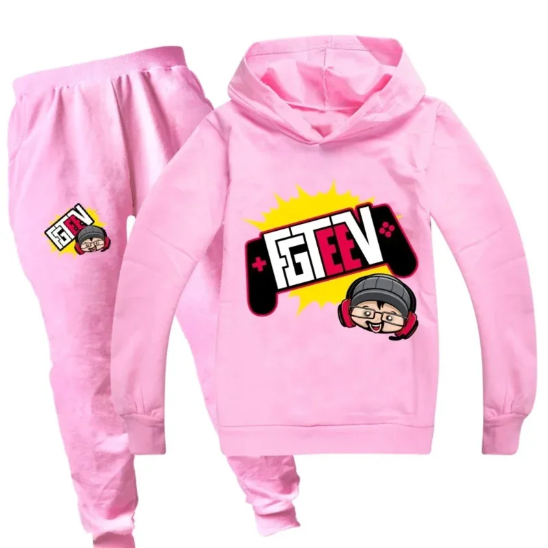 9 3 colors fgteev hoodies tops pants 2PCs set kids sportswear suits boys toddler outfit girls outerwear for baby unisex clothing