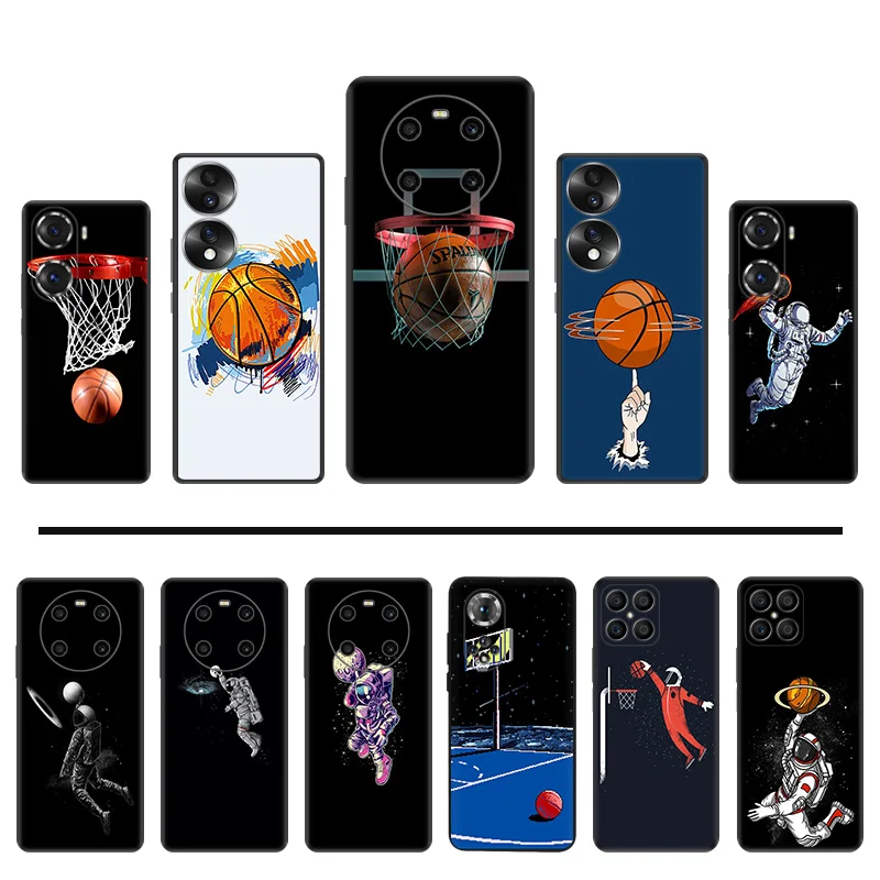 

Silicone Phone Case for Huawei Honor X40 Play 6T 6C 9A 50 X9 X6 X7 X8 Magic4 60 70 Pro 8X 20 30i Fire Astronaut Basketball Cover