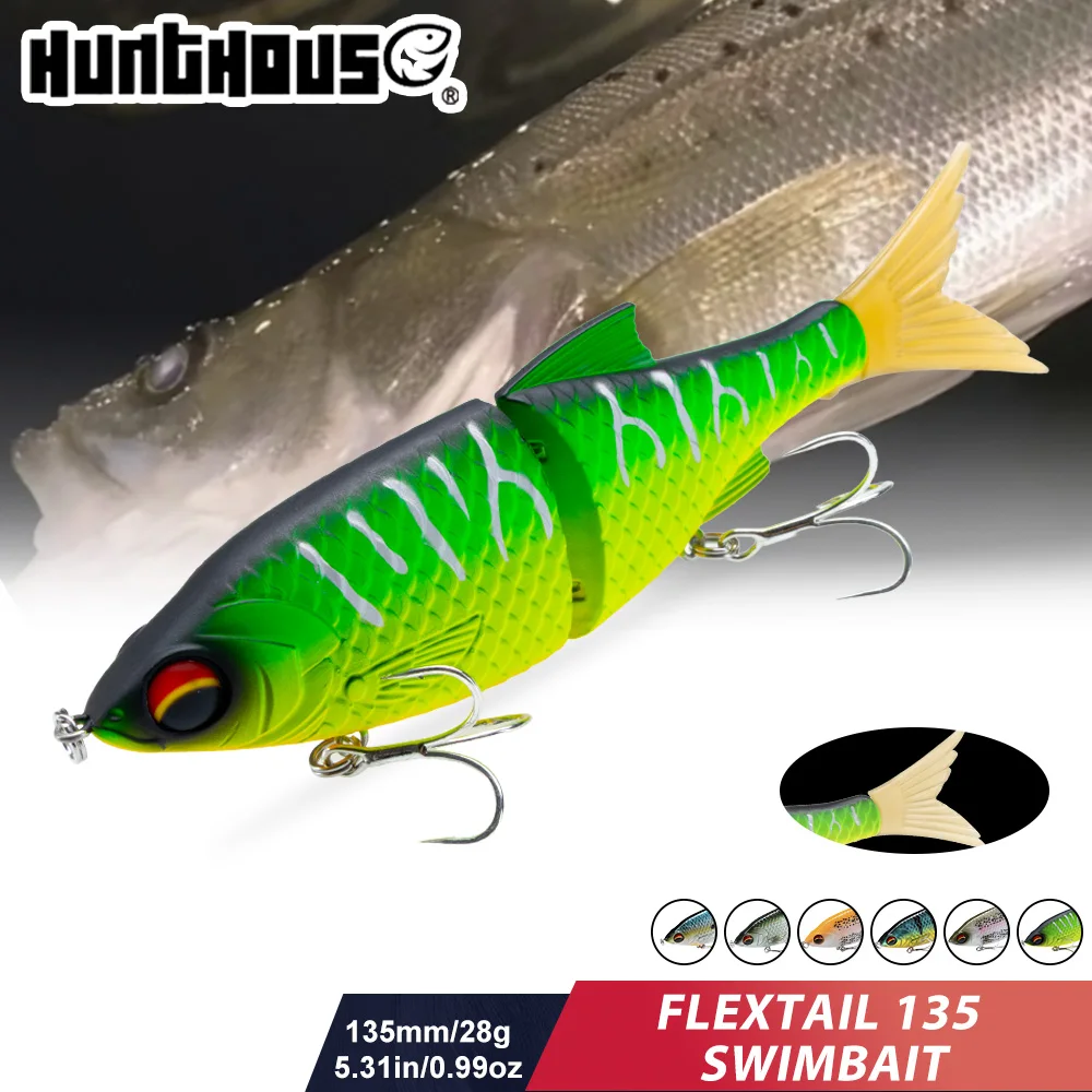 Фото Воблер Hunthouse FLEXTAIL 135 Pencil Swimbait, 135 мм/28 г, 2-секционный, тонущий, для морской рыбалки на сибаса №1