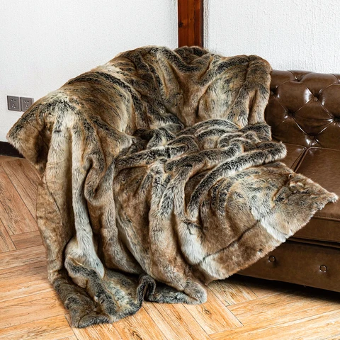 Покрывало BATTILO из искусственного меха, роскошное декоративное одеяло, пушистое, теплое, уютное, клетчатое покрывало для кушетки, покрывало для кровати большого размера 150x200 см