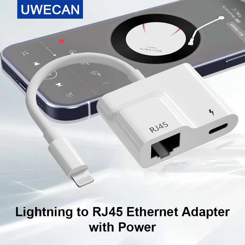 Lightning iPhone к USB B3 OTG HDMI Цифровой AV адаптер/кабель Lightning к RJ45 Ethernet Lan док-станция Supprot TV/проектор
