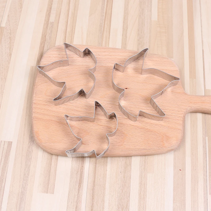 3 шт. форма для печенья из кленового листа резки сахарного цветка нержавеющей