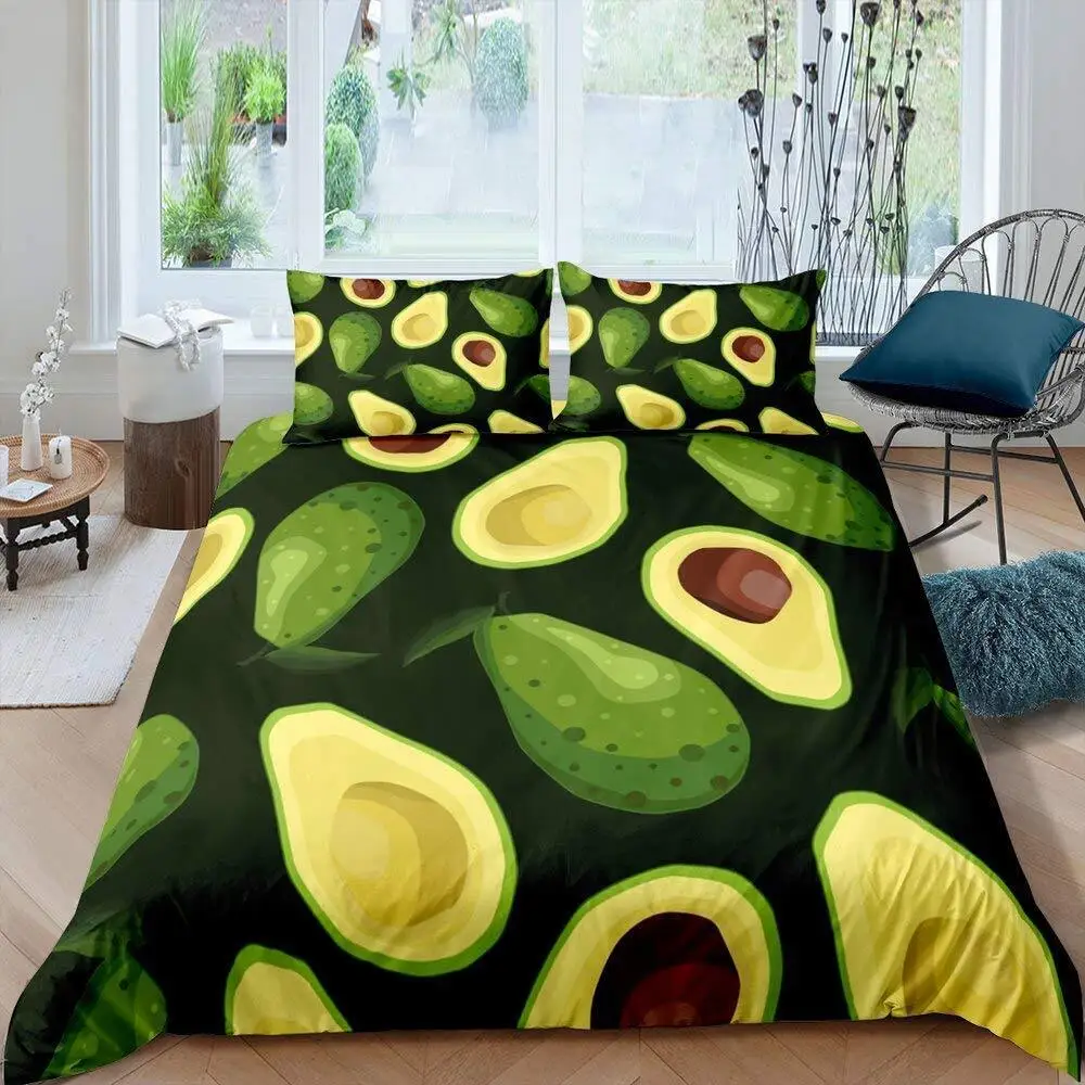 Комплект пододеяльников с фруктами милый мультяшный декор авокадо комплект