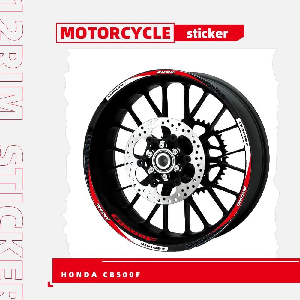 

New high quality 12 Pcs Fit Motorcycle Wheel Sticker stripe Reflective Rim For Honda CB500F
