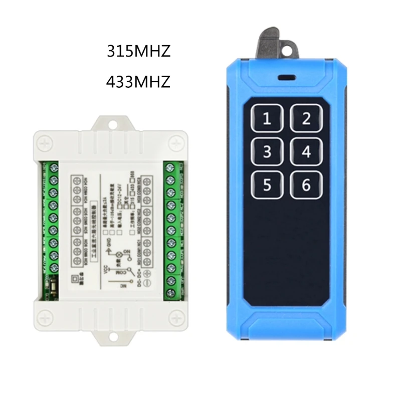 

315Mhz 433Mhz 12V-36V Six Channel Relay Module Receiver Wireless Remote Control Switch for Dc Motor DIY
