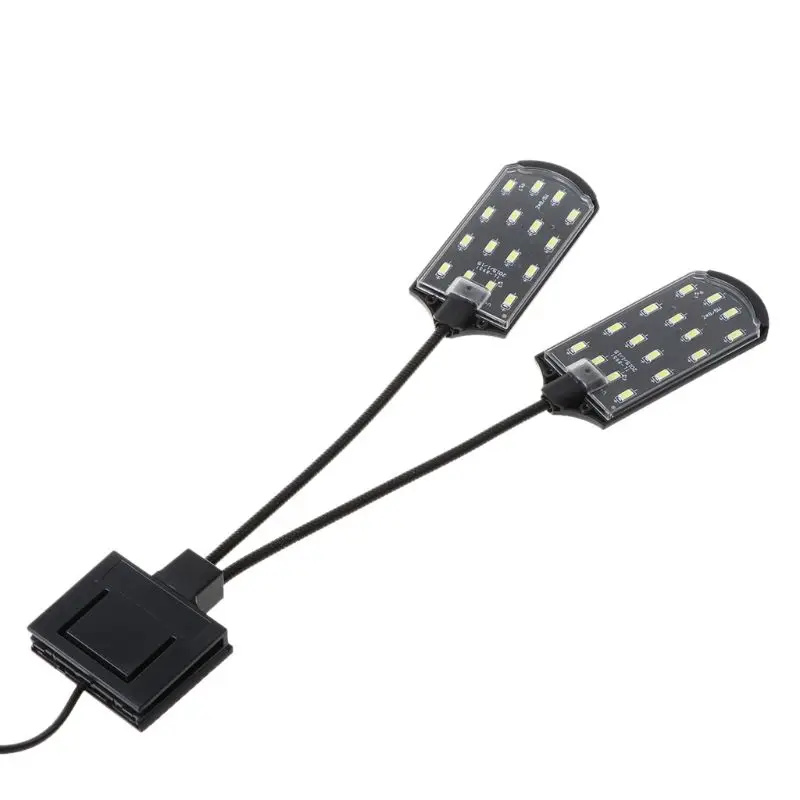 51BD Fish Tank Clip on Light Clamp Aquarium Small Lights Two Lamps in One 32 LED Beads 10W Promoting Water Plant Growth |