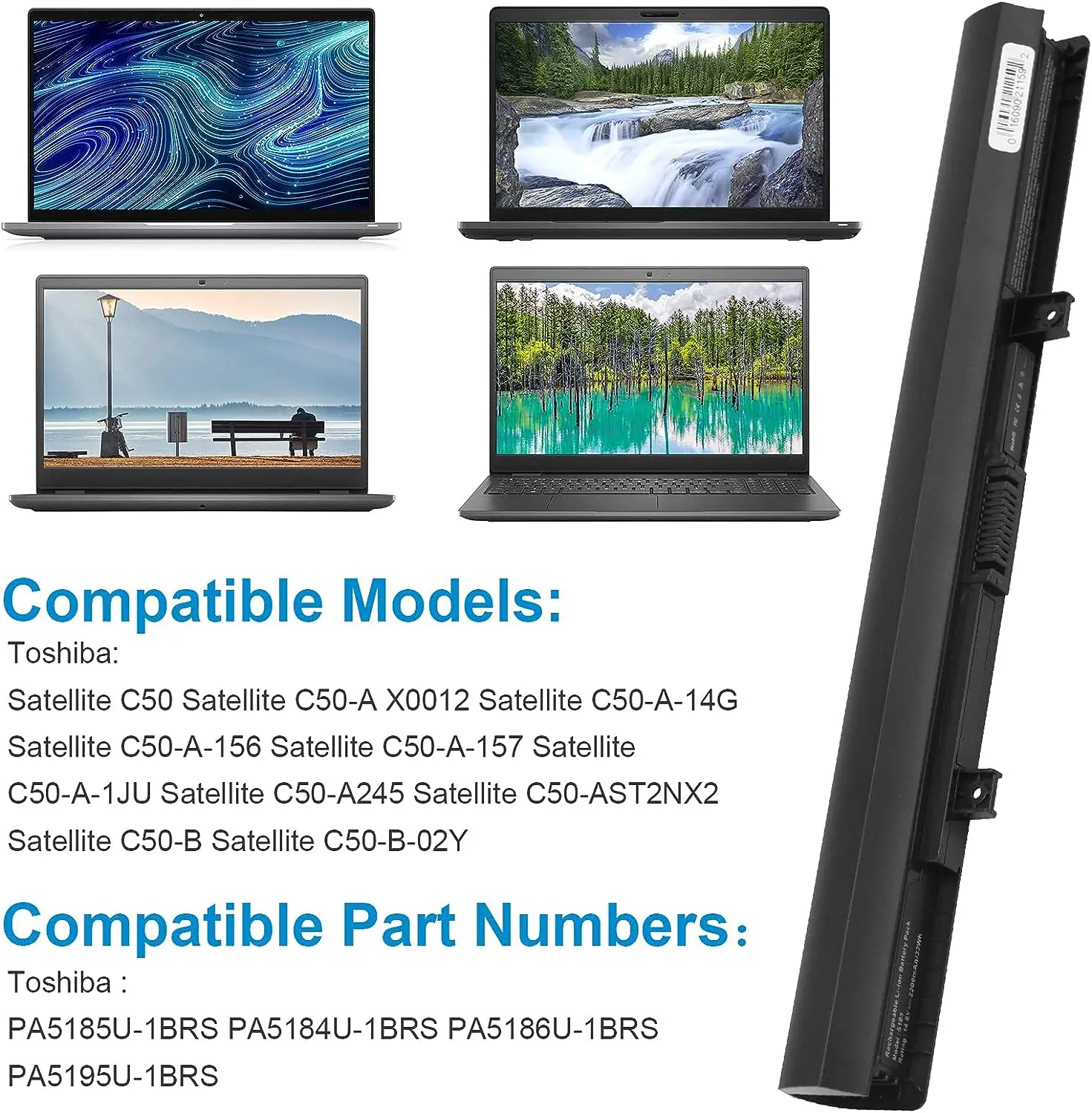 Фото PA5184U-1BRS PA5185U-1BRS PA5186U-1BRS аккумулятор ноутбука Toshiba Satellite C50 C55D C55T L55 L55D L55T C55-B5200 №2