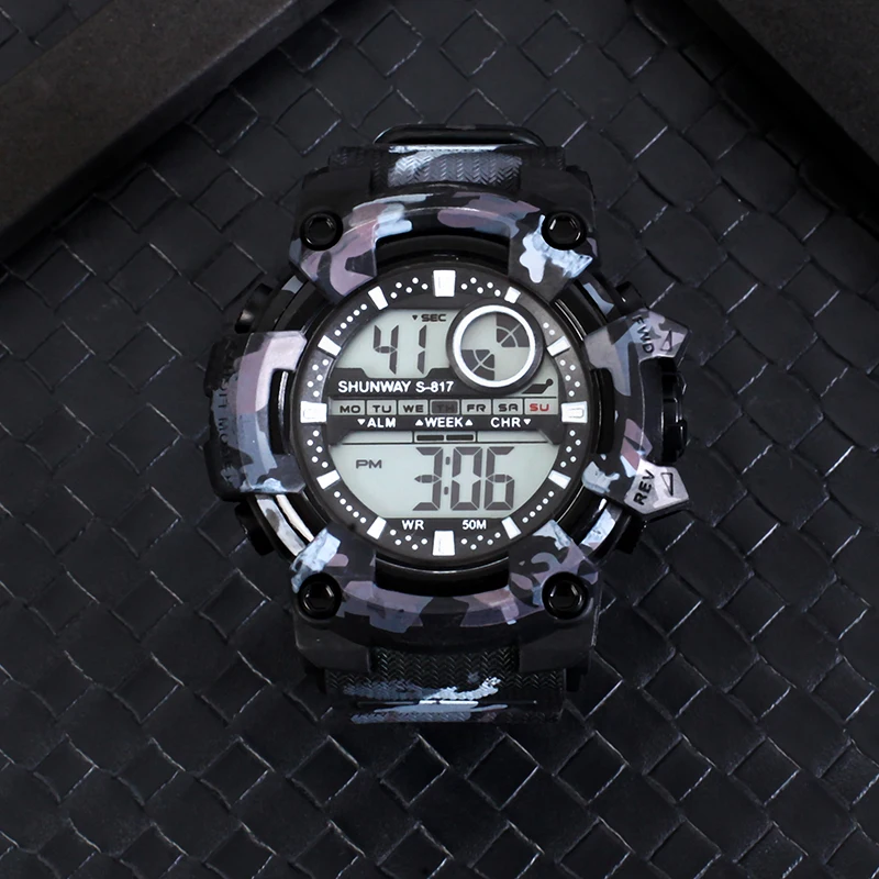 Military Army Men Watch Sports Led Electronic for Fitness Alarm Clock Multifunctional Wristwatch Montre Homme |