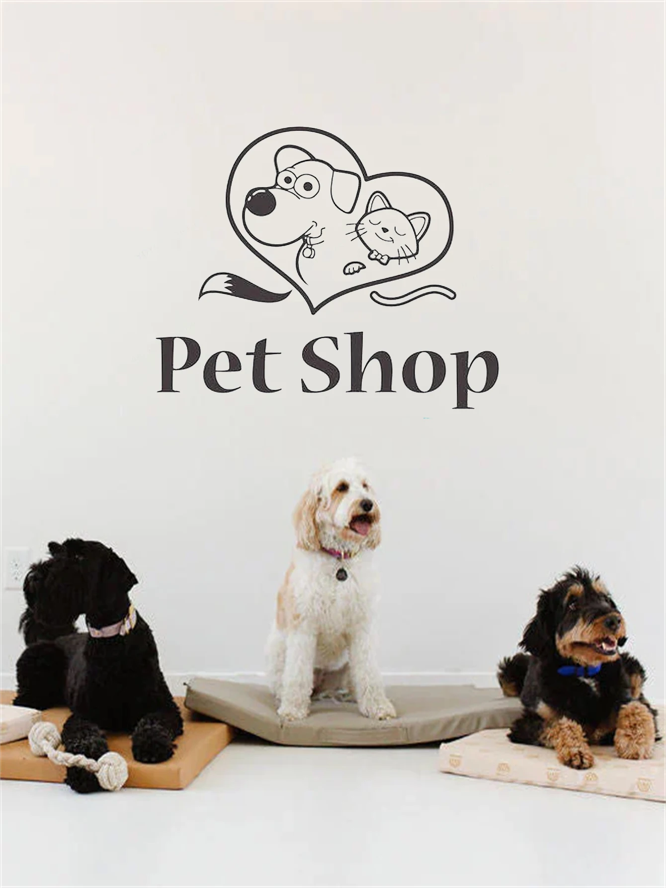 Съемная Наклейка На Стену Для Салона Ухода За Домашними Животными Виниловая