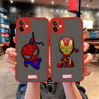 disney marvel spiderman iron man deadpool groot phone case for iphone 13 12 11 pro mini max xs x 8 7 plus se 2020 xr red cover