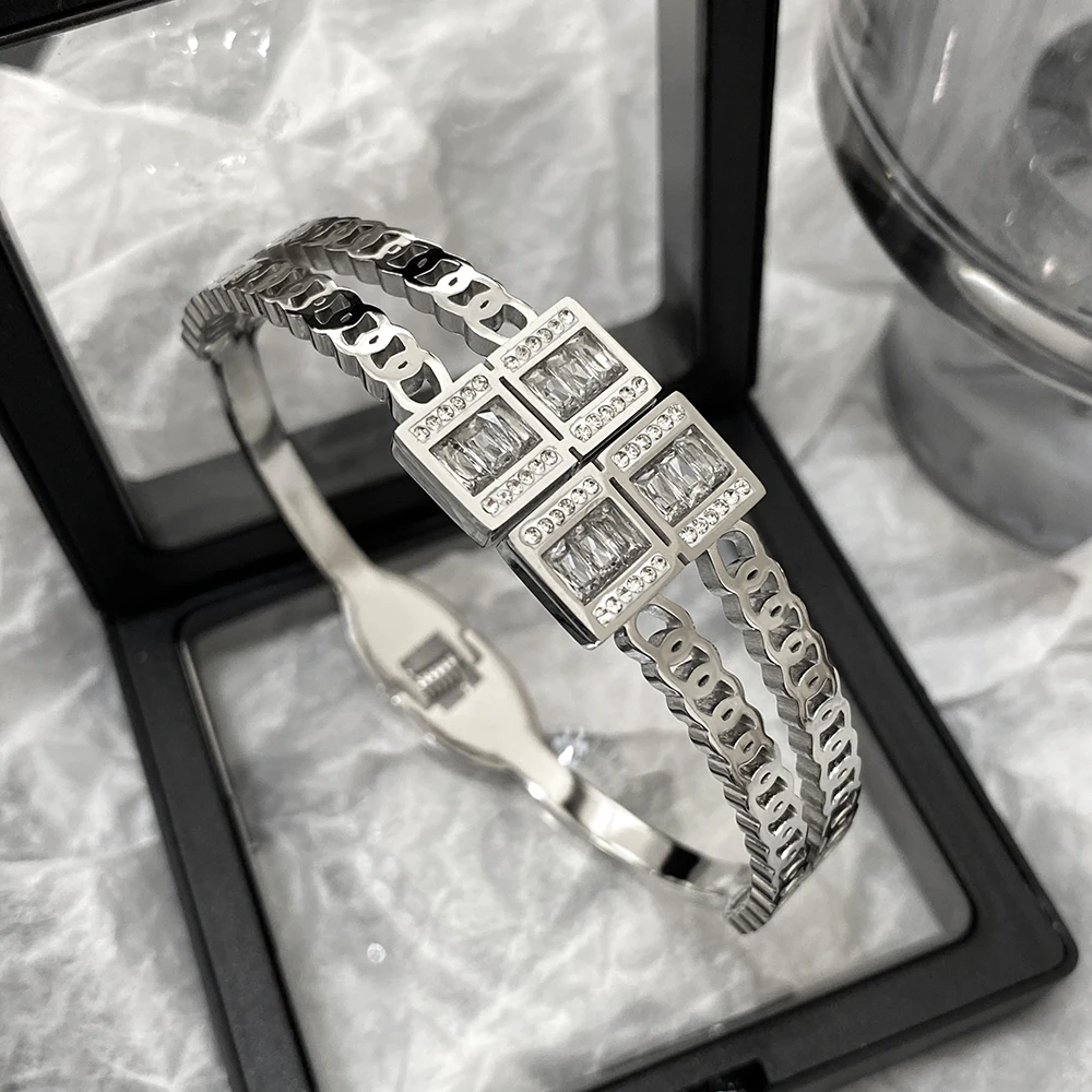 Greatera Изящные Многослойные квадратные кубические циркониевые очаровательные