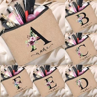 2022 letter canvas cosmetic bag bridesmaid clutch outdoor travel beauty makeup bag bachelor party lipstick woman fashion handbag