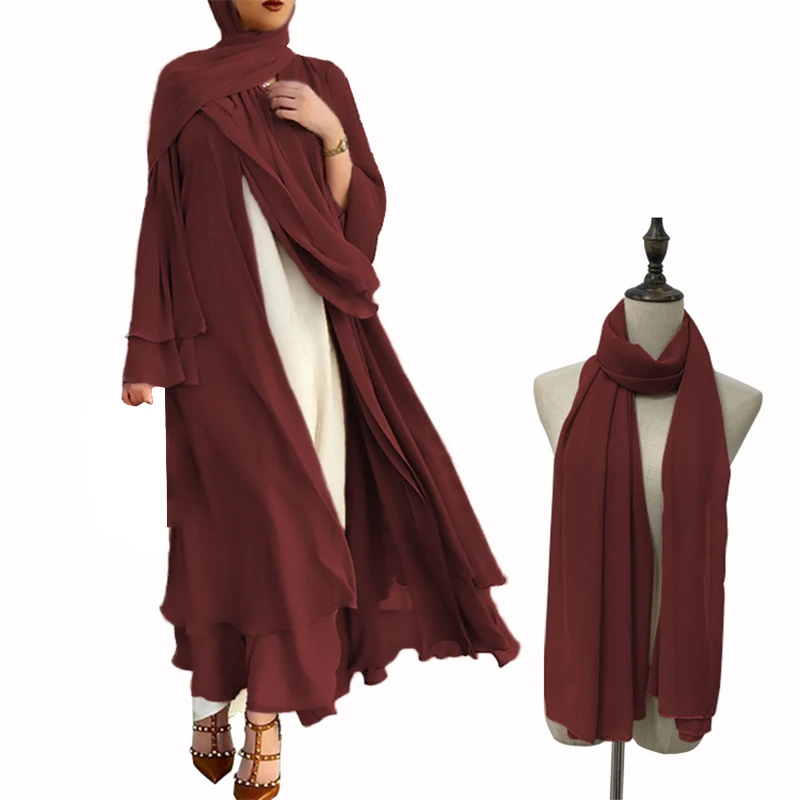 Abaya Kimono Dubai Kaftan Muslim Cardigan Abayas Dresses Women Muslim Maxi Chiffon Dress Robe Turkey Islam Clothes