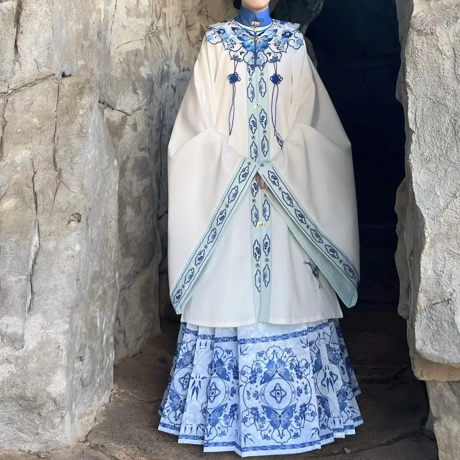 2024 китайская династия Мин ханьфу облако плечи стоячий воротник пальто с большим