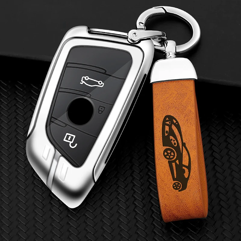

Zinc Alloy Leather Car Key Case Cover Shell for BMW 1 2 3 4 6 7 8 Series X1 X2 X3 X4 X5 X6 X7 F15 F16 F20 G30 G11 F48 F39 F30 M5