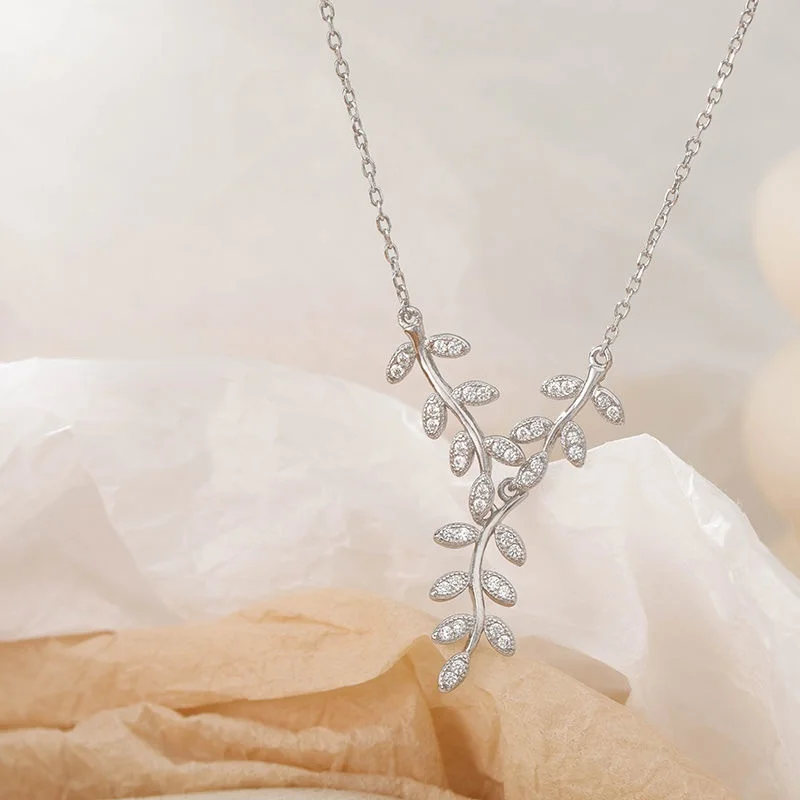 

Fashion Temperament 925 Silver Leaves Clavicle Chain Creative Student Female Necklace For Women Lady Festival Gift Jewelry