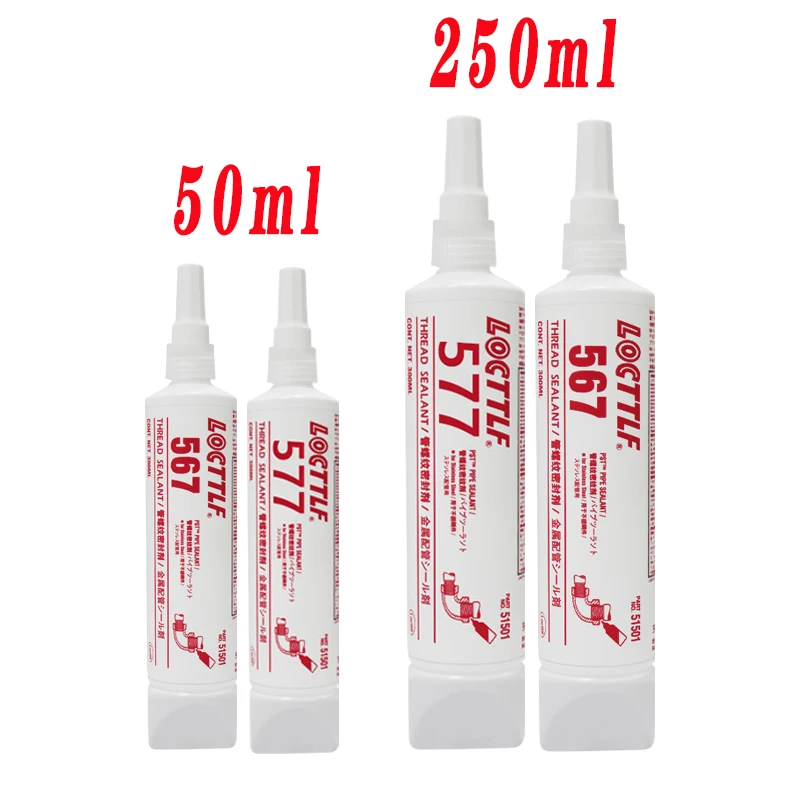50ml/250ml Locttlf 577 567 565 Pipe Thread Glue Flat Sealant Anaerobic Sealing Adhesive Metal Fitting same as loctite - купить по